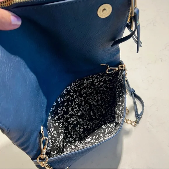 Urban Expressions Dark Blue Convertible Shoulder / Clutch Bag - Picture 3 of 5